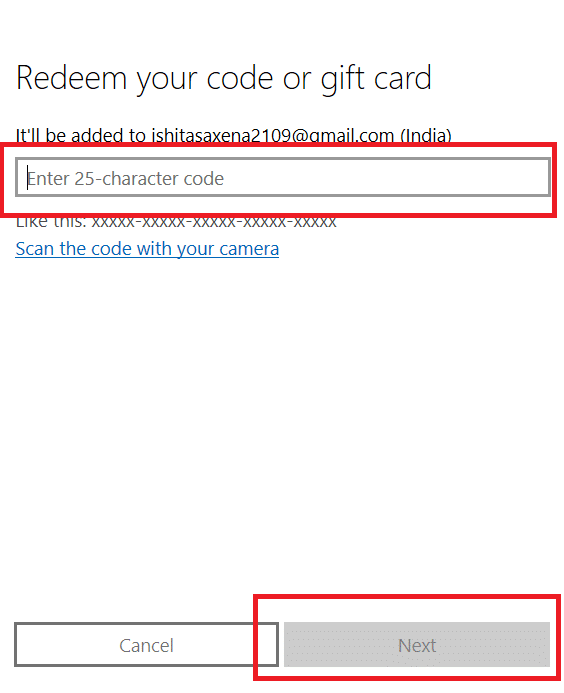 Enter code pop up. How to Redeem a Gift Card on Microsoft Account