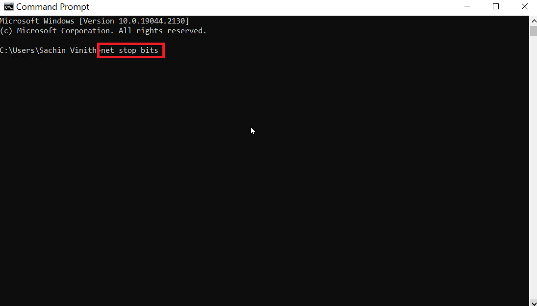 enter net stop bits. Fix Windows Update Error 0x80071160