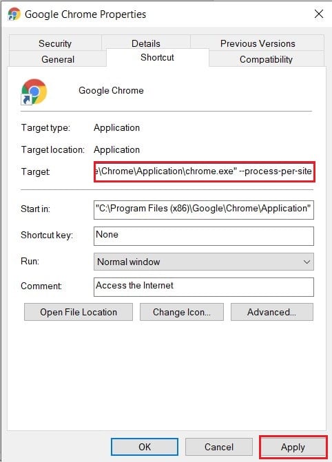 enter --process-per-site | Fix Multiple Google Chrome Processes Running