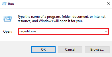 Εισαγάγετε το regedit.exe. Διορθώστε τον κωδικό σφάλματος 0x8009000f 0x90002 στα Windows 10