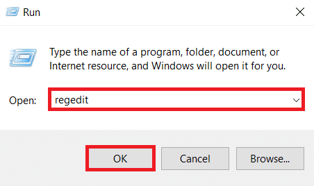 Enter regedit