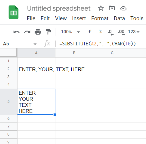 enter the formula. How to Add Multiple Lines in One Cell in Google Sheets