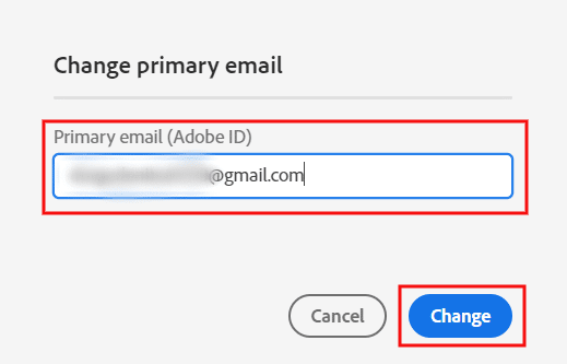 enter the new email address in the given field and click on Change