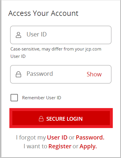 Enter the User ID and password and click on SECURE LOGIN.