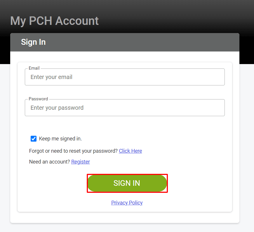 enter username and password and click on sign in again