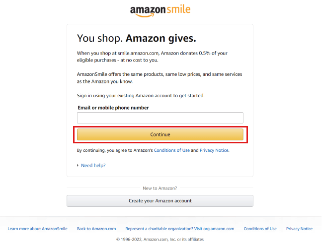 Enter your amazon registered email or phone number and click on Continue.