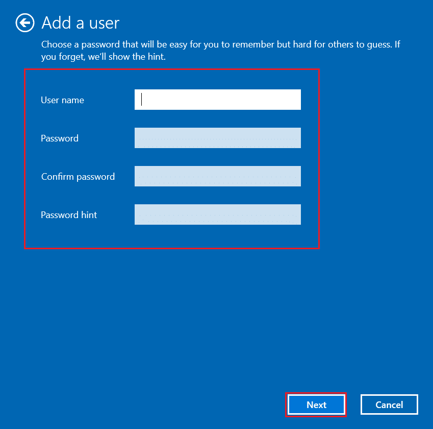 Enter your credentials and click on Next. Fix 0x80004002 No such interface supported on Windows 10