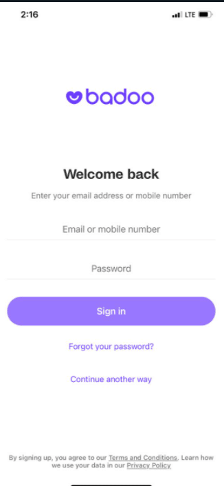 Enter your credentials and log in to Badoo. How to Delete a Badoo Account