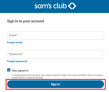Enter your email address and password and click on the Sign In button.