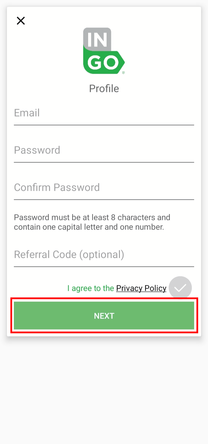 Enter your email, and password, and tap on the NEXT button.