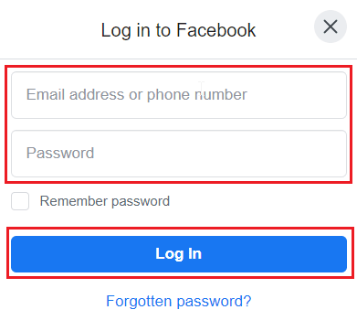 Enter your log in credentials and click on Log In to re login. Fix Unable to save changes on FB Issue