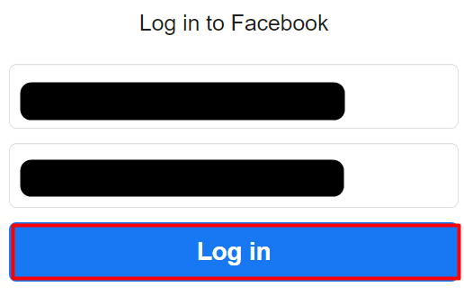 Enter your login credentials and click on Log in | How Can You Recover Disabled Facebook Account