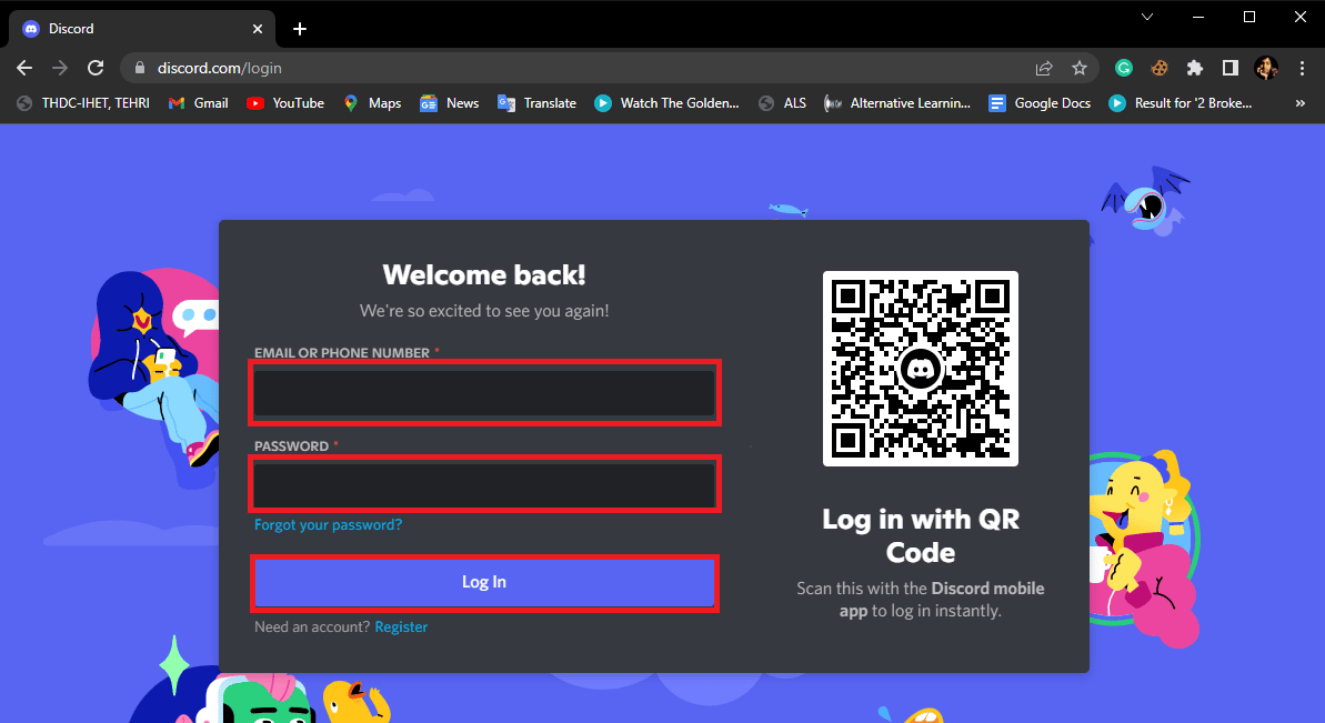 Enter your login credentials and click on Log In