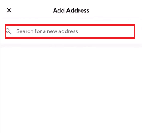 enter your new address in the Search for a new address bar
