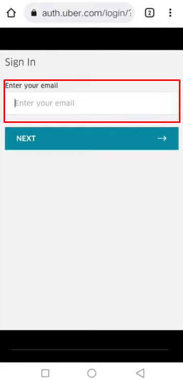 Enter your registered email id, and then open your Gmail inbox and look for the Uber email asking for Login Request and grant login request to the Uber app.
