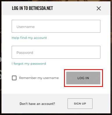 Enter your username and password and click on LOG IN.