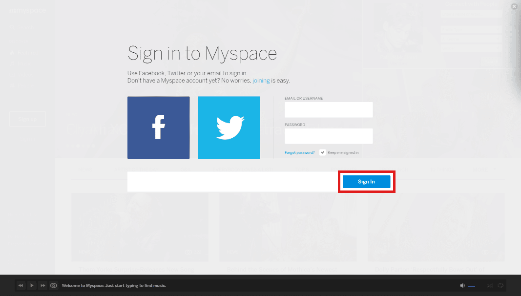 Enter your username and password and click on sign in.