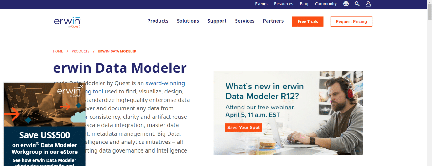 Erwin Data Modeler ERD maker