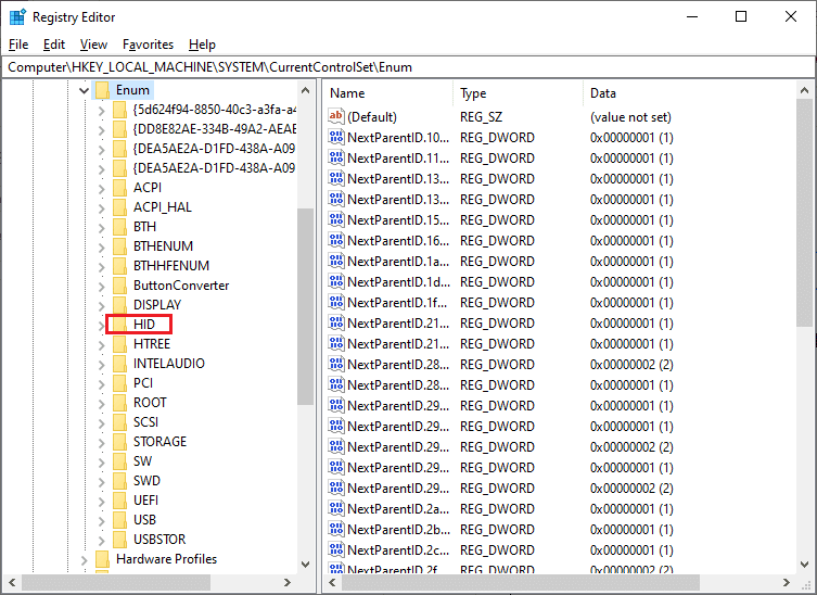 Expand the key folder which matches the VID ID of the mouse