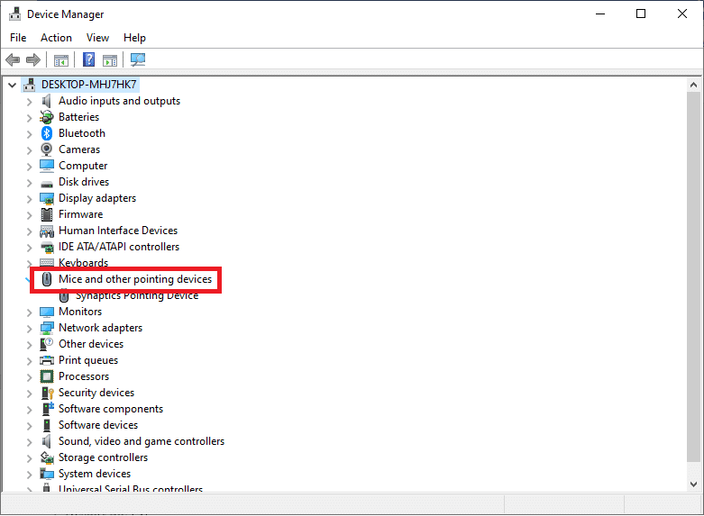 Expand the tab of Mice and other pointing devices / Solved: Cursor Blinking Issue in Windows 10