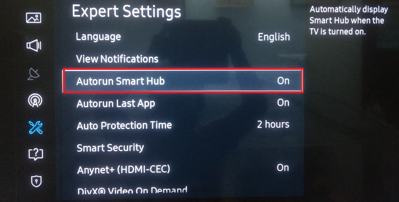 Expert Settings Sytem Autorun Smart Hub Samsung Smart TV