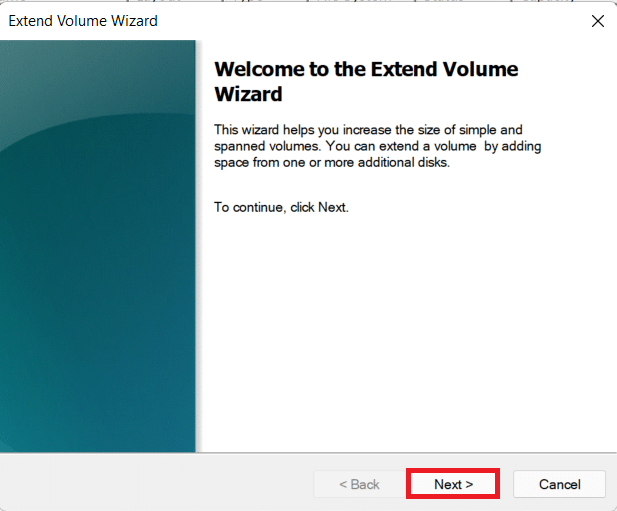Extend volume wizard. How to Partition Hard Disk in Windows 11