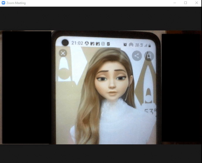 face with the Snap filter you have chosen on your Zoom call
