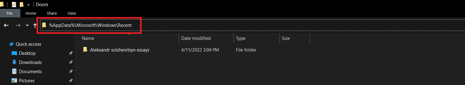 File Explorer address bar