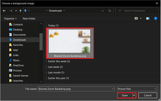 File Explorer window with Downloads Folder open | How To Blur Background in Zoom?
