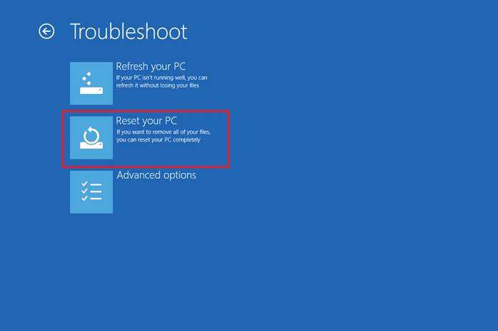 Finally, select Reset your PC | How to Factory Reset Surface Pro 3