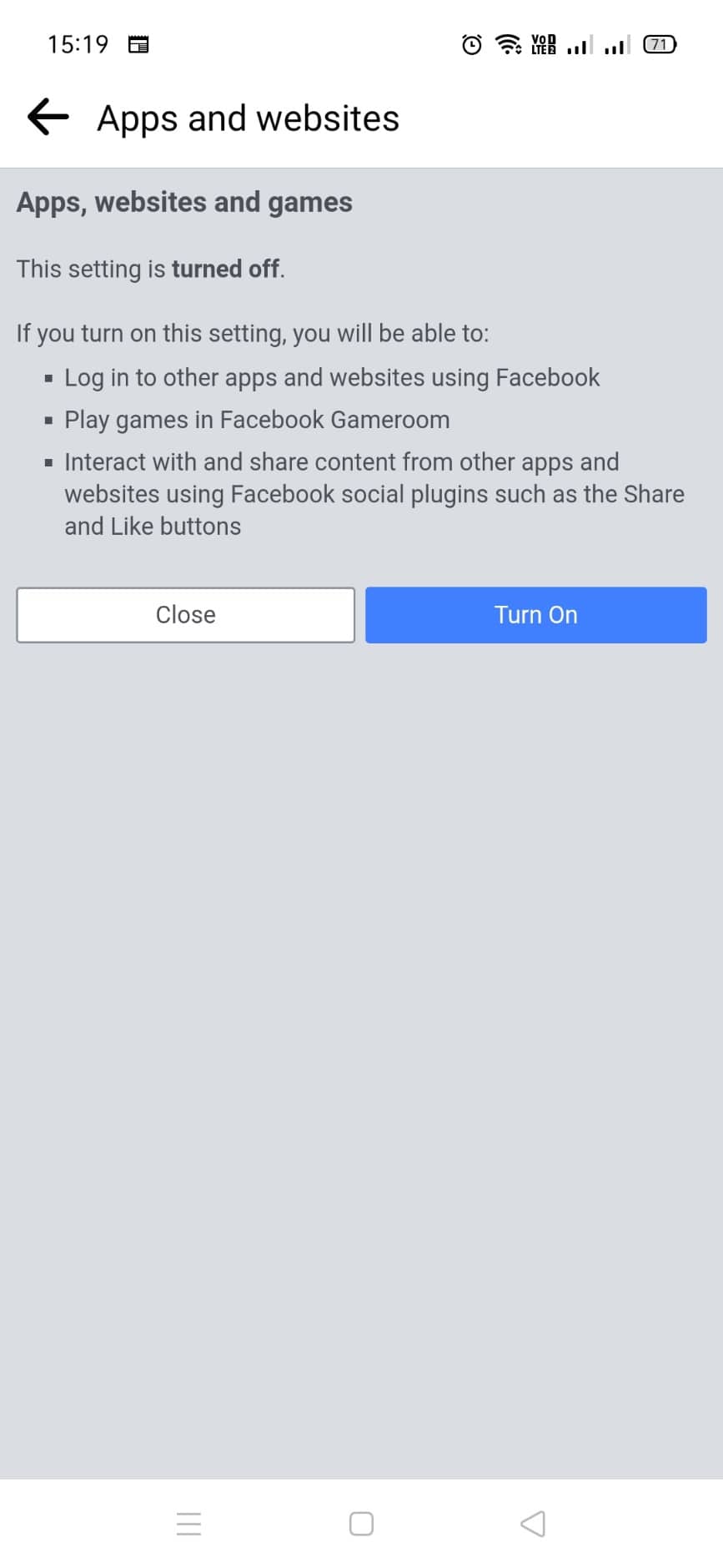 Finally, to interact and share content with other applications, Turn On the setting | How to Link Facebook to Twitter
