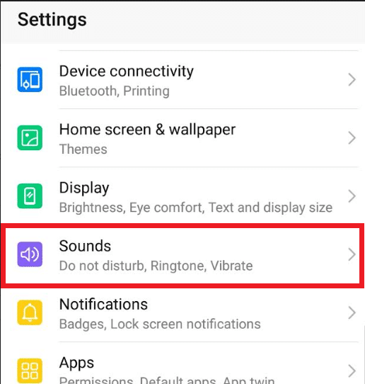 Find the Sounds option and tap on it. Fix Amazon Prime Sound Issues