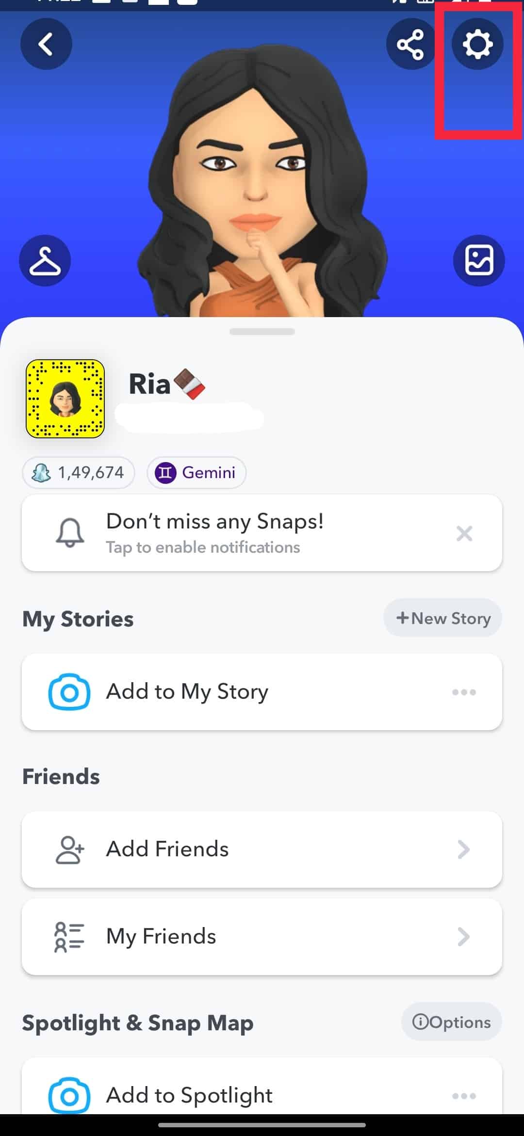 First login to your Snapchat account and open the my data page through your settings.