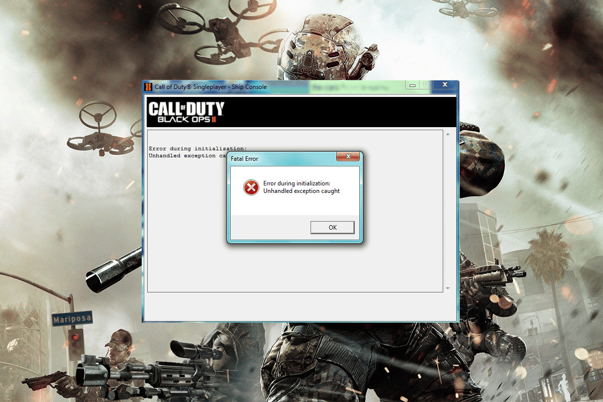 Fix CoD Black Ops 2 Unhandled Exception Caught in Windows 10