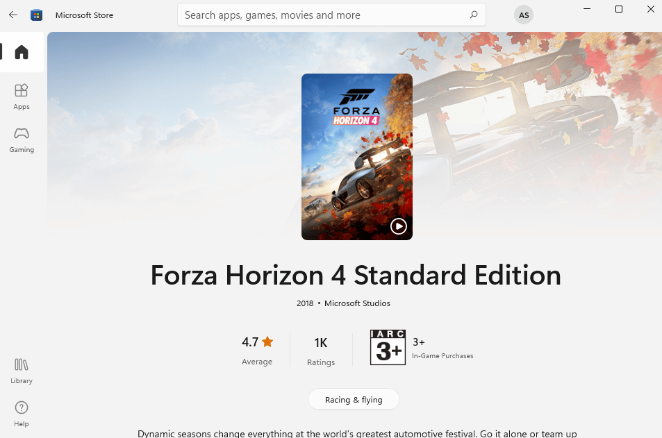 forza horizon 4 standard edition microsoft store