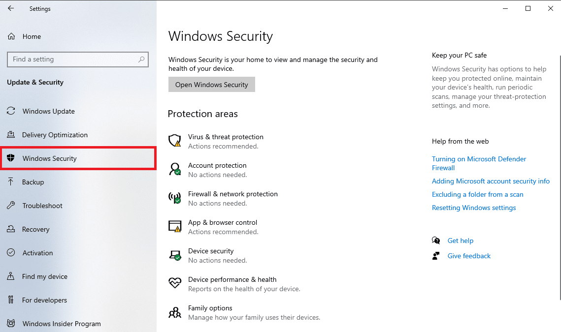 Haga clic en Seguridad de Windows. Reparar DS4 Windows no se pudo abrir