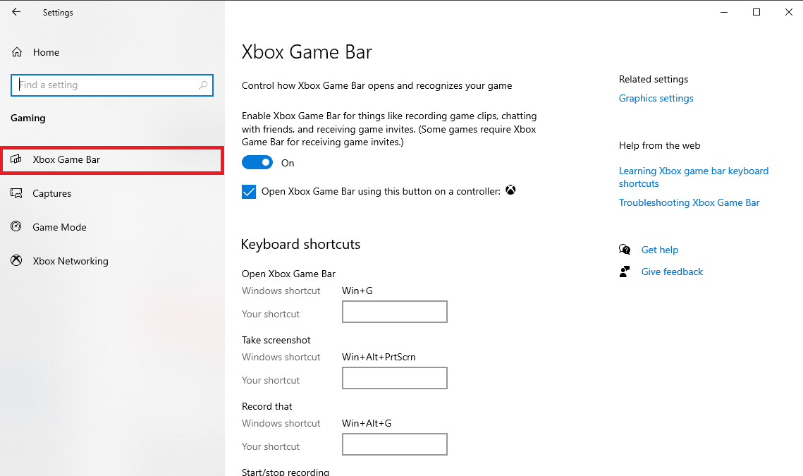 нажмите на игровую панель Xbox. Исправить Gears of War 4, не загружающуюся в Windows 10