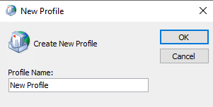 Give your new profile a name and click OK. Fix Outlook Error 0x8004102a in Windows 10