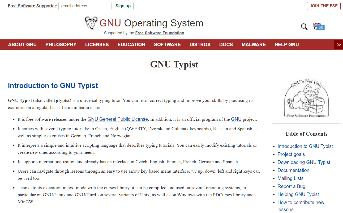 GNU-typist