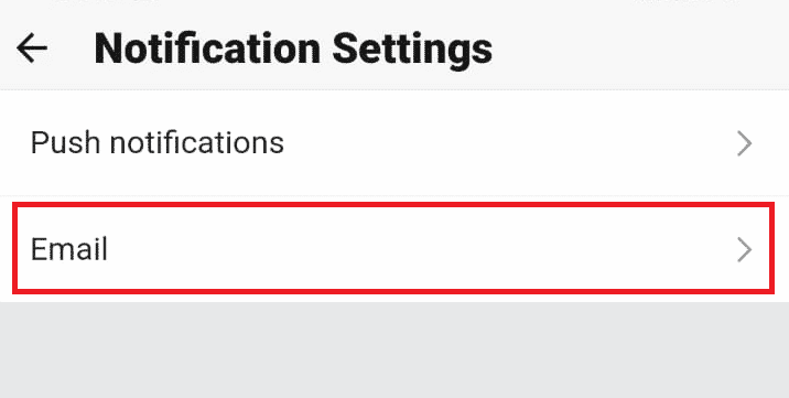 go back to Notification Settings and tap on Email
