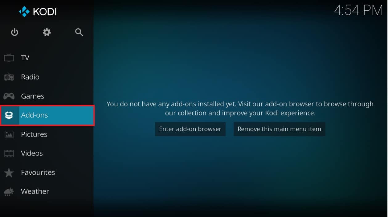 Go to Add ons tab on the left pane. Fix Kodi Update Failed