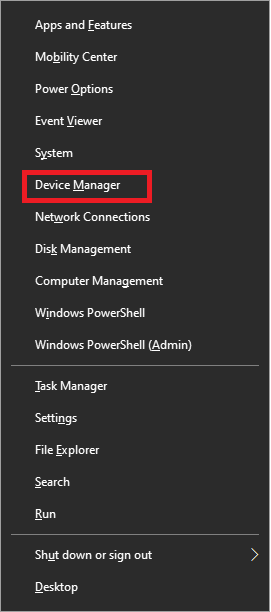 Go to Device Manager | Solved: Cursor Blinking in Windows 10
