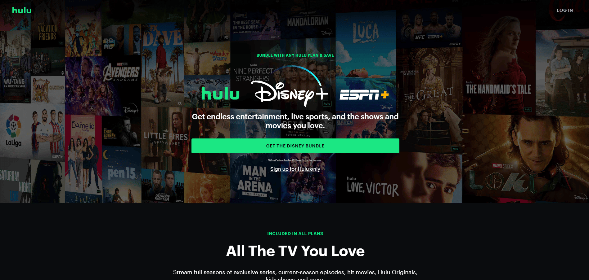 Go to Hulu website on a browser
