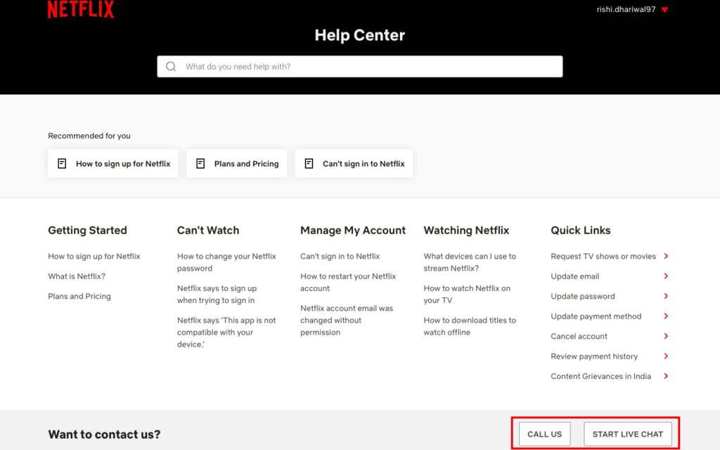 go to netflix help center page. Fix Netflix Error Code NSES-404