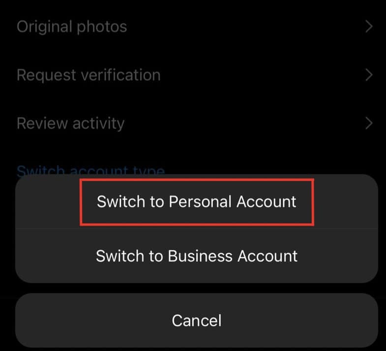 Go to settings on your Instagram, tap on account and switch account type to a personal account
