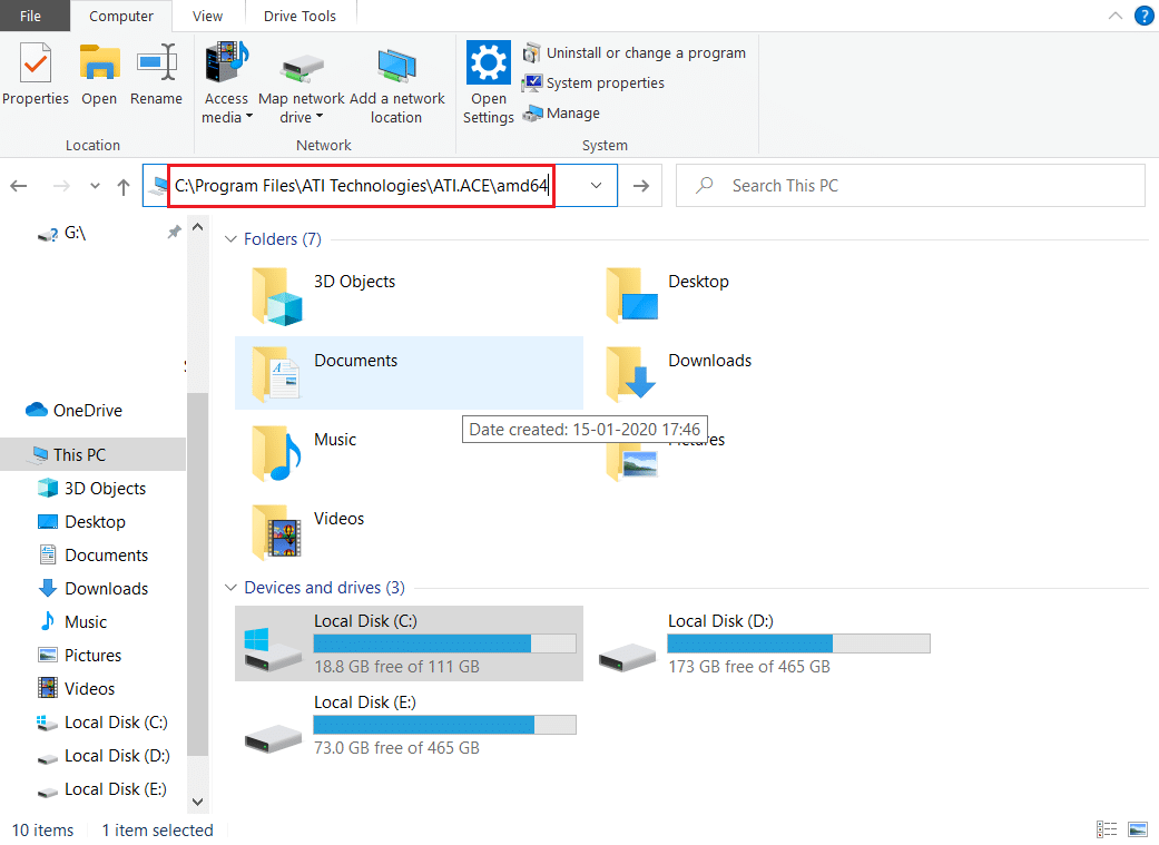 go to the amd64 file path in file explorer