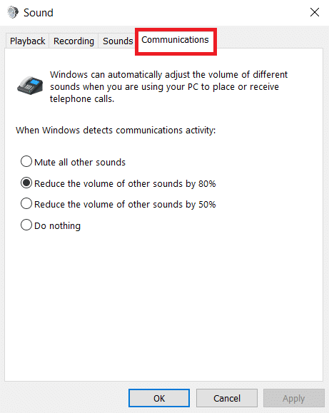 Go to the Communications tab. How to Fix Microphone Too Quiet on Windows 10