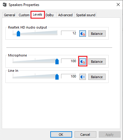 Przejdź do zakładki Poziomy. Kliknij przycisk wyciszenia głośnika, aby wyłączyć wyciszenie mikrofonu. Jak naprawić miks stereo Skype, który nie działa w systemie Windows 10