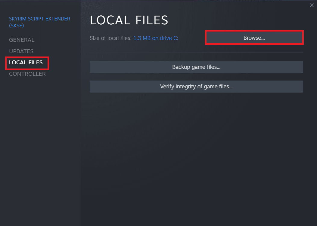 go to the LOCAL FILES tab and click on Browse