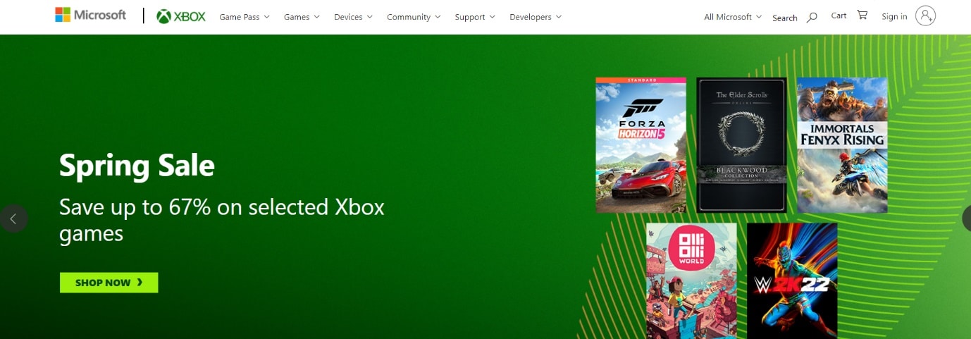 Go to the official Xbox website using your web browser